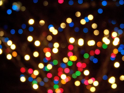 out of focus christmas lights