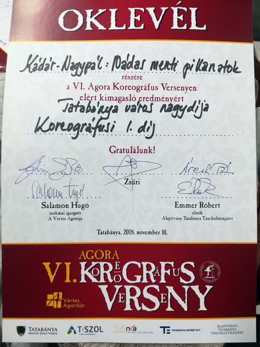 Koreográfusi díj 525