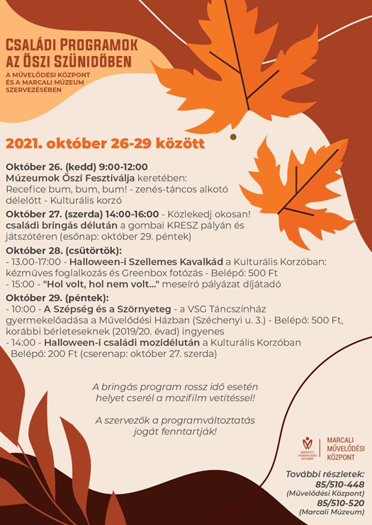 Családi Programok az Őszi Szünidőben