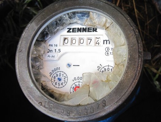 Elfagyott vízmérő Fotó DRV Zrt
