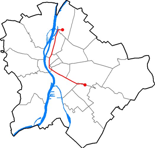 Budapest M3 Metro map