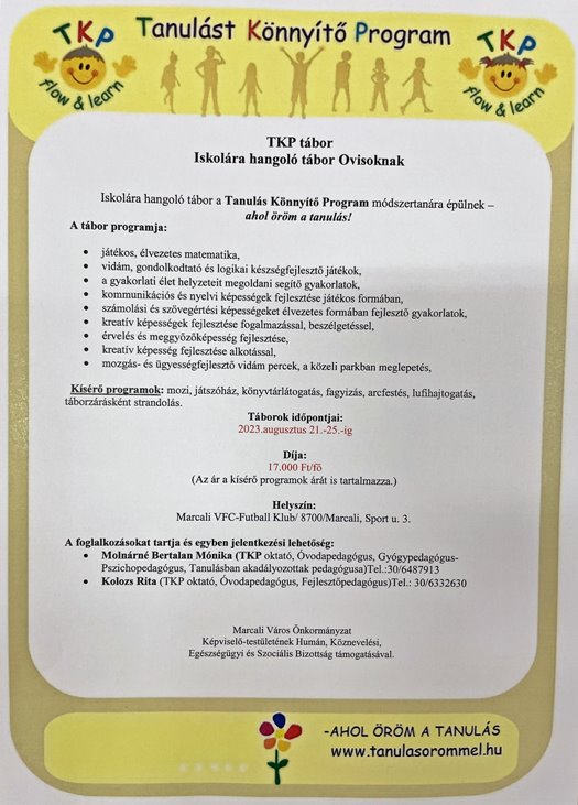 TKP tábor plakát fénykép