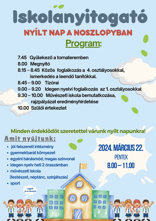 Iskolanyitogató plakát