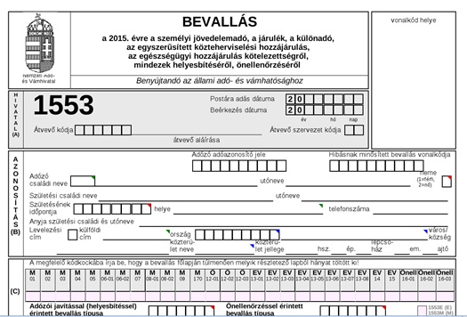SZJA bevallas 1553