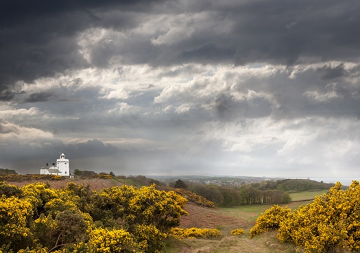 high angle shot cromer lighthouse north norfolk united kingdom