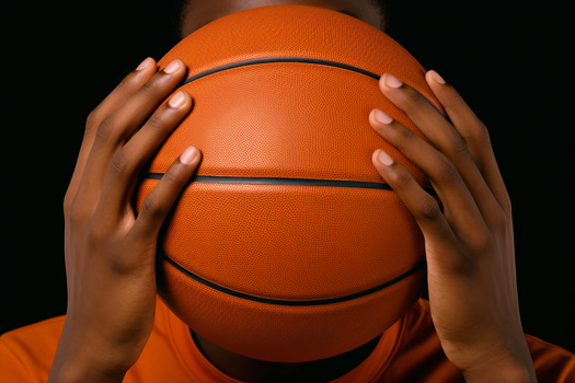 close upon basketball ball