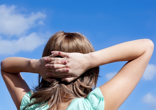 relaxed woman having fun outdoor