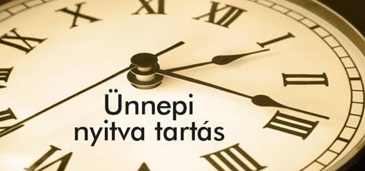 unnepi nyitvatartas